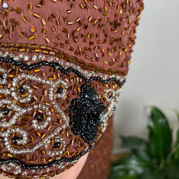 Stunning 100% Silk Beaded Dress - Made in India (SZ 10-12) - Picture 5 of 15